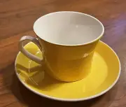 VINTAGE MIKASA YELLOW DUPLEX BEN SEIBEL COFFEE CUP AMD SAUCER 16