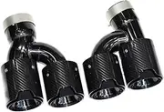 Compatible For BMW 5 Series G30G31 TailTip Exhaust Tip Modification Carbon Fiber Muffler Tip M5 Stainless Steel Black Nozzle Exhaust Head(Dark Grey)