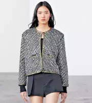 Zara Jacket Black, Size Small, pearls and sequins silver, gold