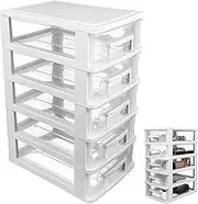 Cabilock Drawer Storage Cabinet Plastic Box Organiser Desktop Office Study Living Room Easy Access