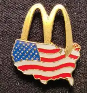 MCDONALDS GOLDEN ARCHES USA FLAG PATRIOTIC CREW PIN MCDONALD'S