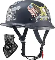 Vintage Motorbike Half Helmet Half Shell Helmet Vintage Open Motorcycle Helmet for Men Women Street Racing Motorcycle Cruiser DOT/ECE Approved Scooter Helmet