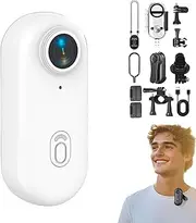 Nexo25 Camera, 2025 Upgraded Nexo25 Black Camera with 4k/1080p, Waterproof Case, Magnetic Clip, 360° Rotation, for Sports, Cycling, Diving, Travel & Outdoor Exploration (4K-White)