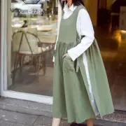 Women's Apron Large Apron with Two Pockets for Garden Artists Baking