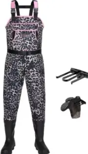 HISEA Women's Chest Waders Leopard Duck Hunting & Fishing Neoprene Waders US 10