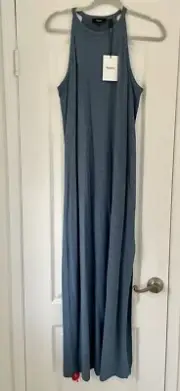 Theory Sonaki Wave Atmos Light Blue Maxi Dress Small NWT