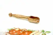Olive Wood Salt Scoop / Olive Wood Measuring Coffee Scoop 3.4" / Wedding Gift