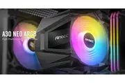 ANTEC A30 NEO ARGB CPU Air Cooler with 800 - 2000 RPM. 43.82 CFM max, 23.2 dB(A) 4 pin PWM LED 3 PIN. Performance CPU Cooler. TDP 125w. Intel AMD
