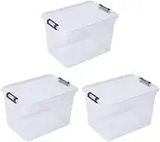 3 Pack 20L Storage Box Tubs with Lids