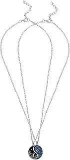 [SAFIGLE] 2pcs Yin Yang Matching Jewelry Set 925 Sterling Silver Yin Yang Friendship Couples Pendant Necklace Jewelry for Her Him Women Men