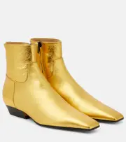 [Khaite] Khaite Marfa metallic leather ankle boots AU 6.5 gold