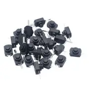 Latching Mini ON/Off Switch Self-Lock Micro Push Button Switch DC 50pcs Black
