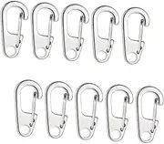Sosoport Mini Hooks Carabiner Clips Spring Snap Hook Keychains for Belt and Backpack Silver