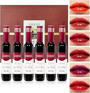 DAGEDA 6 Colors Wine Lip Tint,Natural Lip Tint Stain Long Lasting,Waterproof, Multi-use Lip and Cheek Tint, Non-Stick Cup Lip Gloss Set Matte Finish for Lip Makeup