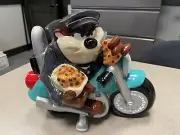 Warner Bros. Store Taz on Motorcycle Cookie Jar w/ Original Box.