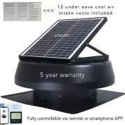 60W Solar Roof Vent Attic Loft Fan runs 24/7 fully controllable via remote APP