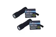2x Brillar LED Rubber Battery Operated Camping Hiking Pocket Torch Assorted