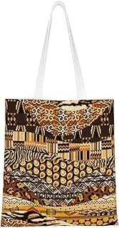 GaxfjRu African Style Patchwork Canvas Tote Bag for Women,Concert Tour Tote Bag, Bag Reusable Large Capacity Women Handbags, Black, One Size