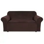 Washable Spandex Velvet Sofa Cover -Brown