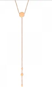 Ania Haie Geometry Y Necklace, Rose Gold 18"