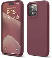 elago Liquid Silicone Case Compatible with iPhone 15 Pro Max Case, Premium Silicone, Full Body Protective Cover [4 Layer Shockproof Structure], Anti-Scratch Soft Microfiber Lining (Burgundy)