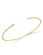 Zoe Chicco 14K Yellow Gold Prong Diamonds Diamond Cuff Bangle Bracelet