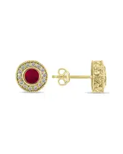 Gem Spark 14K 0.76 ct. tw. Diamond & Ruby Earrings