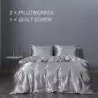 Luxury Satin Silky Super Soft Bed Set (Queen, 3 Piece, Pillowcases + Flat Sheet)