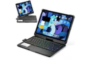 WASSUP For iPad Pro 11 inch 2018 2020 2021 2022 Keyboard Case 360 Rotatable Backlit Keyboard with Pencil Holder-Black