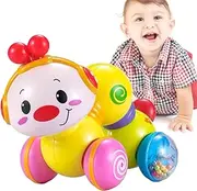 Baby Crawling Toy - Creative Cartoon Crawling Caterpillar with Light,Light Up Move and Walk Toy for Ages 6-18 Months for Indoor Outdoor