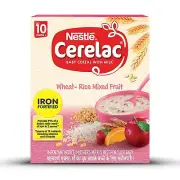 Nestle Cerelac Fortified Baby Cereal with Milk,Wheat-Rice Mixed Fruit 10 Month+