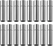 HAIKING Bracelet End Clasp, 20 PCS Leather Cord End Caps Magnetic Clasps for DIY Jewelry, Bracelet, Necklace, Leather Making (Silver)