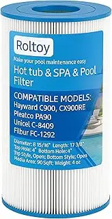 Pool Filter Compatible with Hayward CX900RE, C900, Pleatco PA90, Unicel C-8409, C-8409RA, C-8411, C-8311, Filbur FC-1292, FC-1292, Sta-Rite PXC95, 25230-0095S, 90 sq.ft, 1 Pack