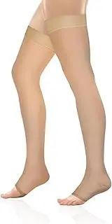 Vissco Medical Compression Stockings -Class 2 (Thigh Length)| Stocking to Improve Blood Circulation, Varicose Vein, Swollen, Aching Legs, Pain Relief Can Be Used By Men & Women - Medium (Beige)