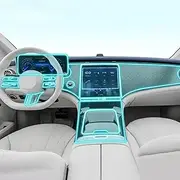 Car Interior Film Dashboard Piano Board Shift Center Console Anti-Scratch Transparent TPU Protection Film,for Mercedes Benz EQE 2022-2023 (Style B for RHD)