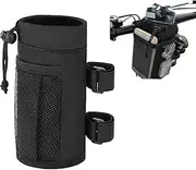 LYSAIMG Bike Water Bottle Holder Bag,Collapsible Motorcycle Cup Holder with Mesh Pocket Thermal Insulation Drink Cup Holder and Shoulder Straps,Bike Phone Mount for Stroller,Bicycle, Golf Cart