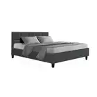 Artiss Bed Frame Double Size Base Mattress Platform Fabric Wooden Charcoal TINO