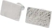 [Pirantin] 10 Year Him Rectangle Beaten Tin Cufflinks with Small 10.