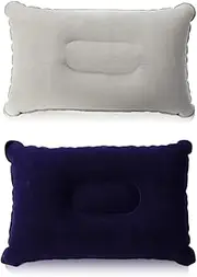 EIHI Pack of 2 Inflatable Camping, Beach Accessories, Travel Pillow, Air Cushion, Sand Beach Pillow for Office, Weekend Trip, Beach Holiday, Tent Holiday (34 x 22 cm), b, A
