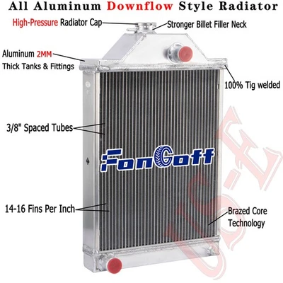 4 Rows Tractor Radiator For Massey Ferguson 30 31 165 175 180 3165 194701M91