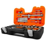 Bahco S560 56pce 1/4" & 1/2" Drive Metric Socket Set Alloy Steel w/ Matt Finish