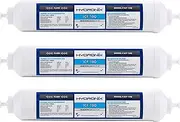Hydronix ICF-10Q/3 Inline Post Activated Carbon Water Filter Replacement Cartridge with 1/4-Inch Quick Connect for Refrigerator, Ice Maker, RO Reverse Osmosis System, 2000 Gallons (3 Pack)