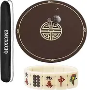 Soundproof Circular Mahjong Table Mat Anti Slip and Noise Proof Mahjong Cloth Chess and Card Room Poker Table Mat(Coffee Color,70cm/27.5in)