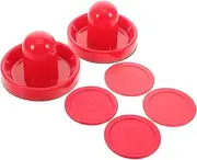 Milisten 2pcs Tabletop Air Hockey Pucks and Goalies Plastic Paddles for Enhanced Reflex Training and Interactive Family Play for Game Tables and Indoor Sports