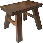 BATHVEVE Small Wooden Step Stool for Boy Girl and Adults Versatile Rustic Foot Rest for Kitchen Bathroom and High Beds Lightweight Design for Dance and Shoe Changing