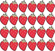 50 PCS Strawberry Embroidered Patches,Funny Iron on Patches for Clothes, Cute Strawberry Embroidered Sew-on/Iron-on Appliques Patch (Red, One Size)