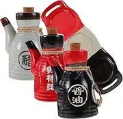 SOLUSTRE 1Set Japanese Soy Sauce Dispenser Vinegar Storage Jar with Tray Capacity Kitchen Supplies for Seasoning and Cooking