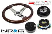 NRG 330mm BR Wood CH S Steering Wheel 1.5" DP 130H Hub 2.8 BKMC Release Lock LB (for: Honda Civic)