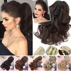 Clip In Ponytail Real 100% As Human Hair Extensions Claw Pony Tail Curly 12"-26"