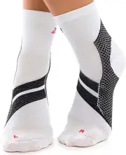 Plantar Fasciitis Sock, Compression Socks. Heel, Ankle & Arch Support. (White/Bl